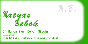 matyas bebok business card