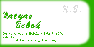 matyas bebok business card